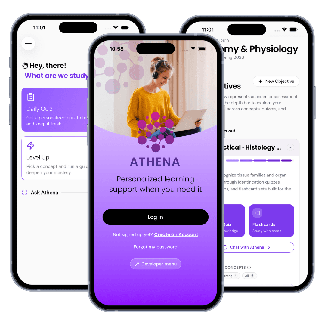 Study With Athena app on iPhone and iPad